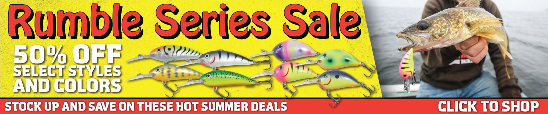 Northland Fishing Tackle Rumble crankbait sale, 50% off select styles and colors.